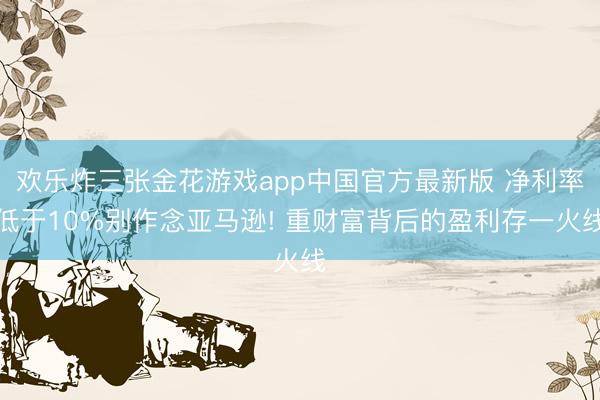 欢乐炸三张金花游戏app中国官方最新版 净利率低于10%别作念亚马逊! 重财富背后的盈利存一火线