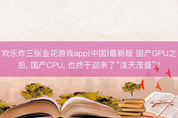 欢乐炸三张金花游戏app(中国)最新版 国产GPU之后， 国产CPU， 也终于迎来了“泼天茂盛”?