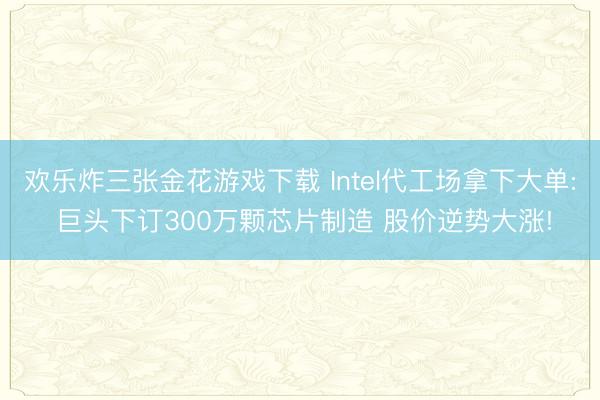 欢乐炸三张金花游戏下载 Intel代工场拿下大单: 巨头下订300万颗芯片制造 股价逆势大涨!