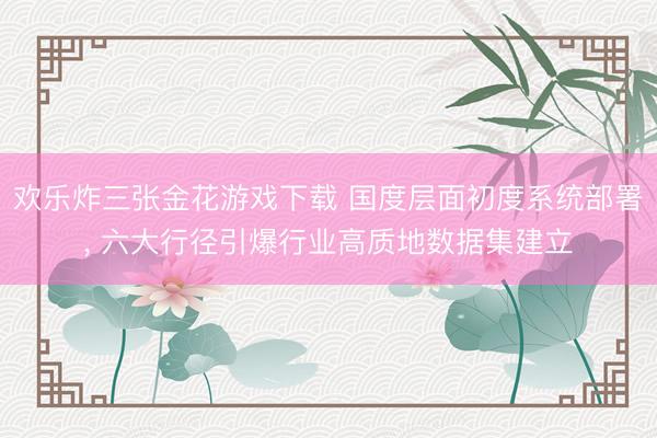 欢乐炸三张金花游戏下载 国度层面初度系统部署， 六大行径引爆行业高质地数据集建立