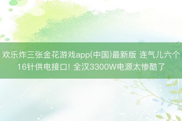 欢乐炸三张金花游戏app(中国)最新版 连气儿六个16针供电接口! 全汉3300W电源太惨酷了