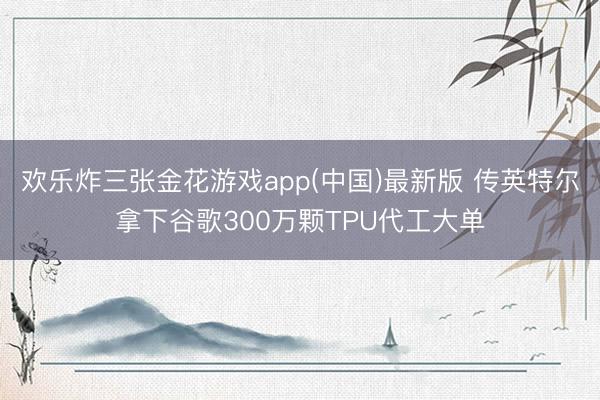 欢乐炸三张金花游戏app(中国)最新版 传英特尔拿下谷歌300万颗TPU代工大单