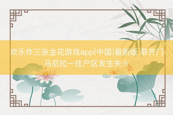 欢乐炸三张金花游戏app(中国)最新版 菲齐门马尼拉一住户区发生失火