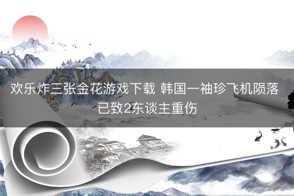 欢乐炸三张金花游戏下载 韩国一袖珍飞机陨落 已致2东谈主重伤